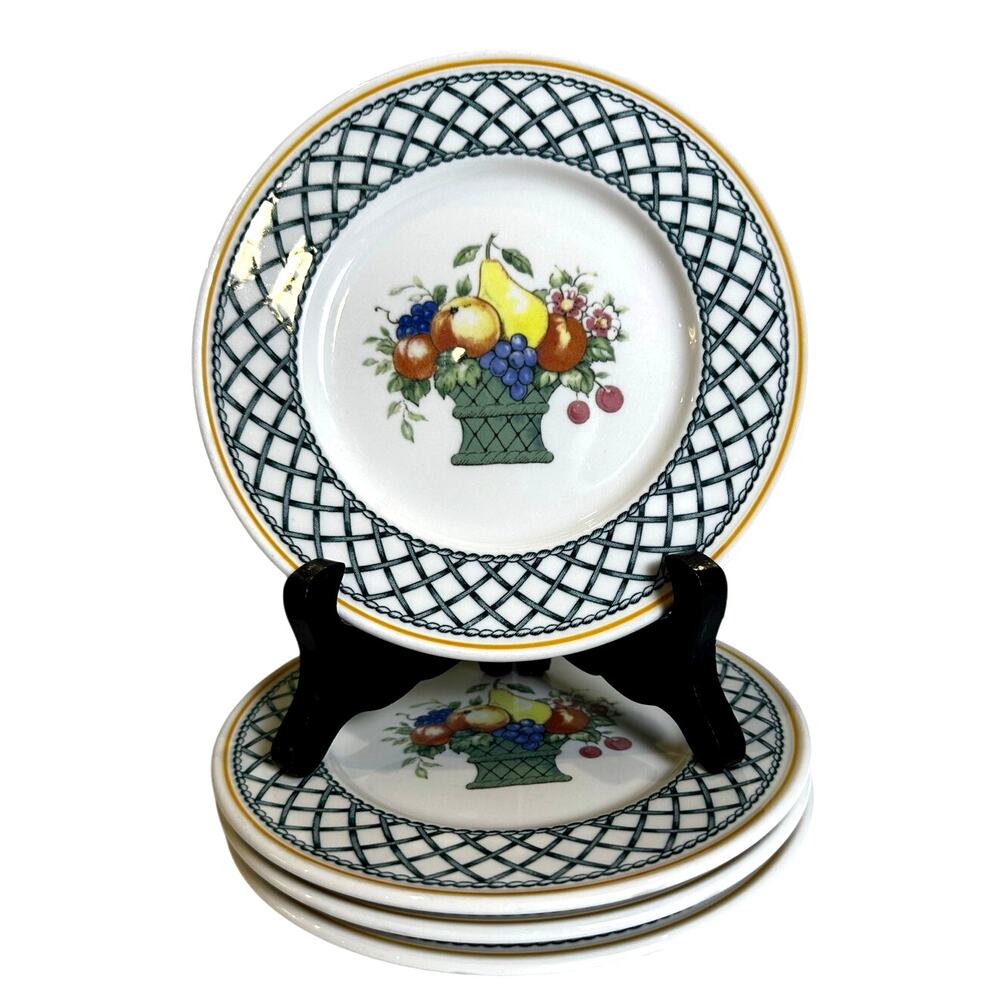 Villeroy & Boch 'Basket' Germany Vitro Porzellan 6.25" Bread Butter Plates-Set 4